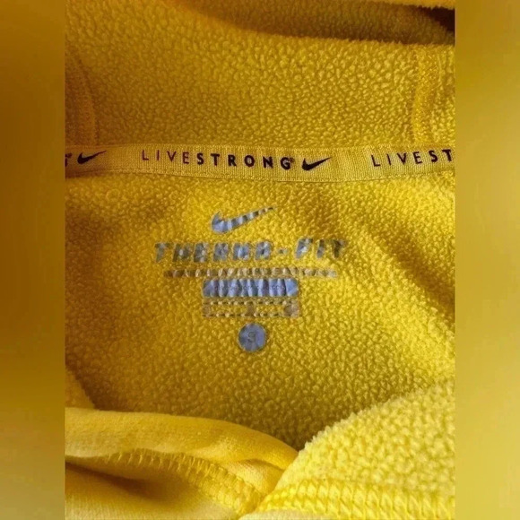 Nike Livestrong Therma-Fit Unisex Hooded Pullover Sweatshirt Size Small Yellow - Picture 5 of 13